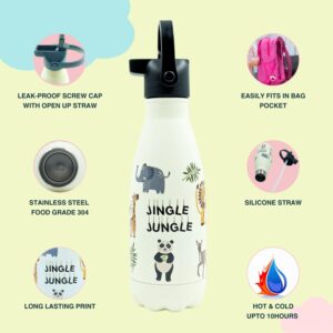 VOIK 350ml Vacuum Insulated Stainless Steel Bottle | Cola Shape | Hot & Cold Flask for 12+ Hours | Black Sipper Cap (Organic & Virgin Plastic) | Food-Grade SUS 304 | Velvet Touch | Travel-Friendly