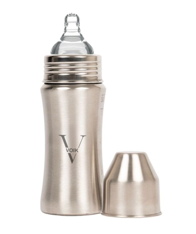 VOIK Vega Wide Baby Feeding Bottle Extra 1 Nipple | Stainless Steel Milk Bottle