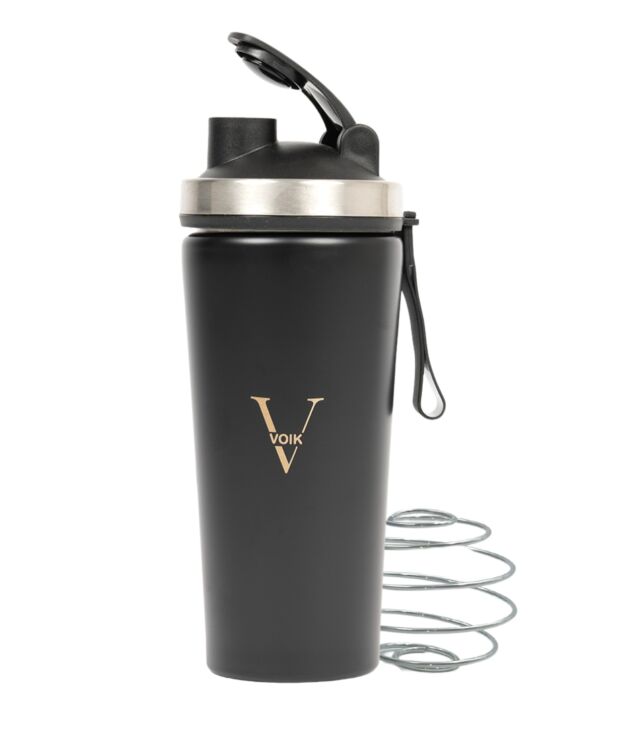 VOIK Stainless Steel Gym Shaker 800ml | ISI Marked | Leakproof Protein Bottle