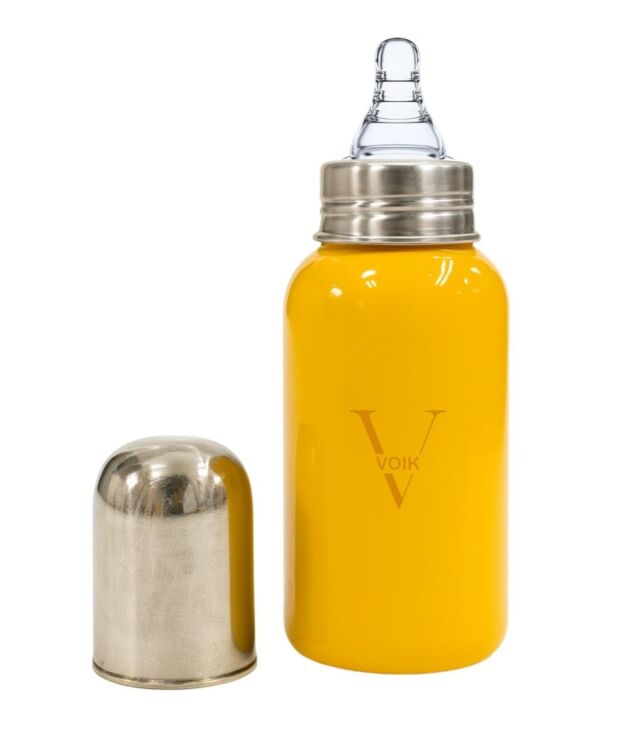VOIK Vega Soft Stainless Steel Feeding Bottle for Newborn Baby | Premium Milk Bottle 300ml