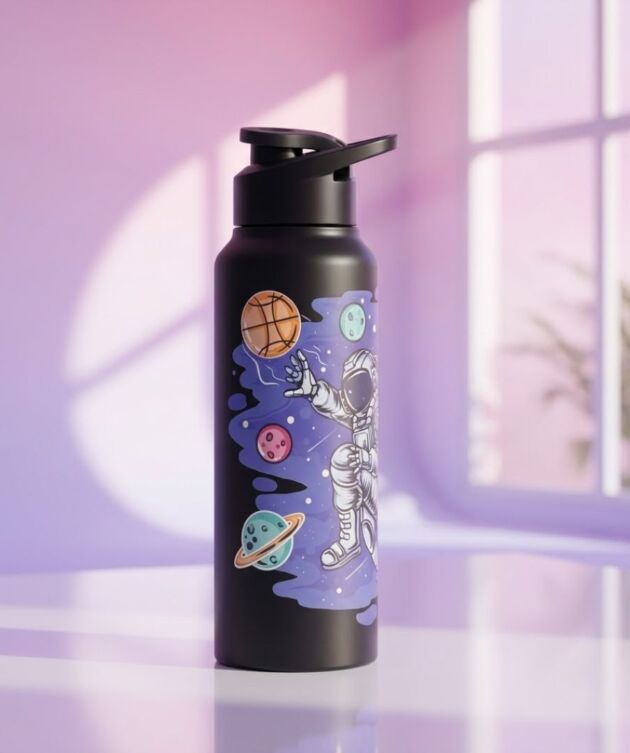 VOIK Astronaut Stainless Steel Water Bottle 750 ML | Steel Water Bottle For Kids | Easy To Carry Stainless Steel Leak Proof