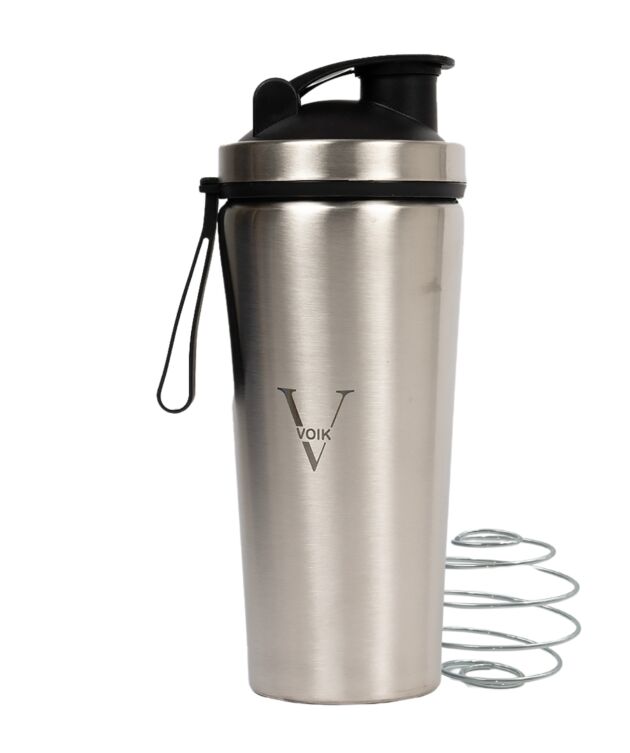 VOIK Stainless Steel Gym Shaker 800ml | ISI Marked | Leakproof Protein Bottle