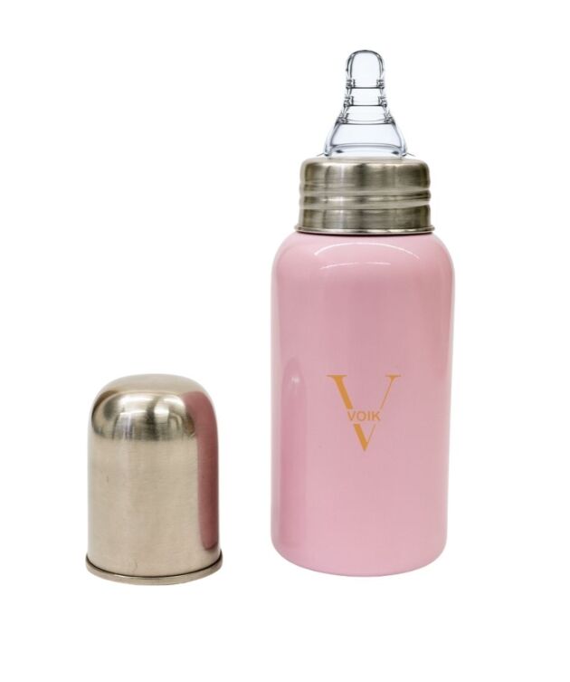 VOIK Vega Soft Stainless Steel Feeding Bottle for Newborn Baby | Premium Milk Bottle 300ml