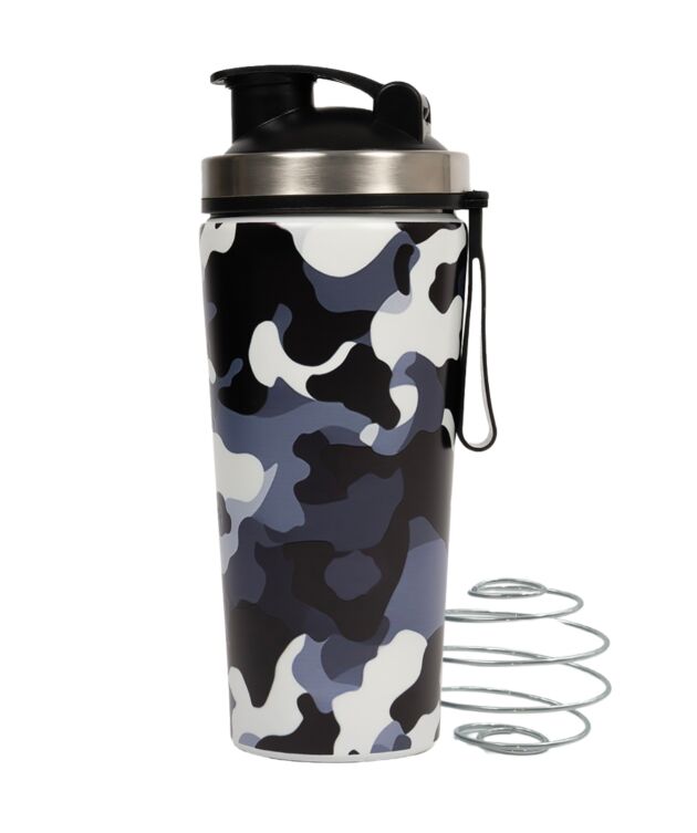 VOIK Stainless Steel Gym Shaker 800ml | ISI Marked | Leakproof Protein Bottle