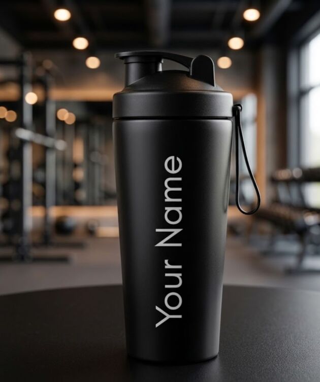 VOIK Customised Stainless Steel Gym Shaker 800ml | ISI Marked | Leakproof Protein Bottle
