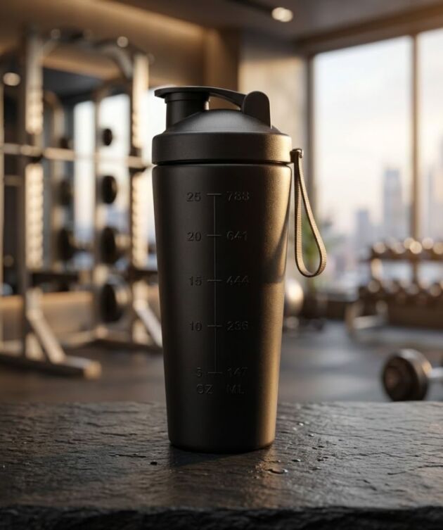 VOIK Stainless Steel Gym Shaker 800ml | ISI Marked | Leakproof Protein Bottle