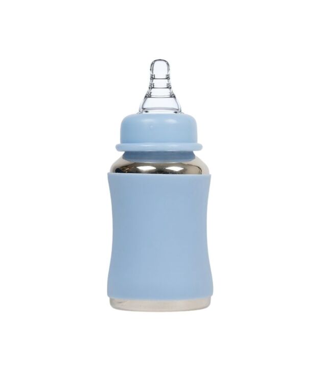 Voik Vega Joy Stainless Steel Baby Feeding Bottle 140ml | 304 Food-Grade Steel | BPA-Free | Leak Proof