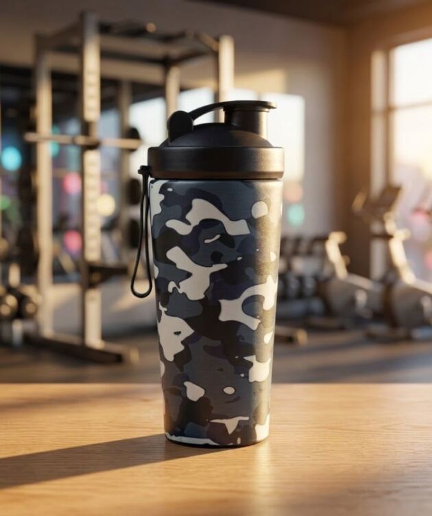 VOIK Stainless Steel Gym Shaker 800ml | ISI Marked | Leakproof Protein Bottle