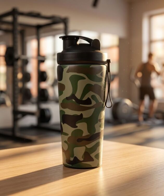 VOIK Stainless Steel Gym Shaker 800ml | ISI Marked | Leakproof Protein Bottle