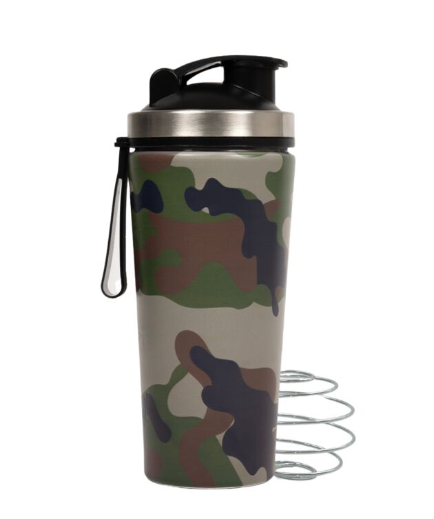 VOIK Stainless Steel Gym Shaker 800ml | ISI Marked | Leakproof Protein Bottle