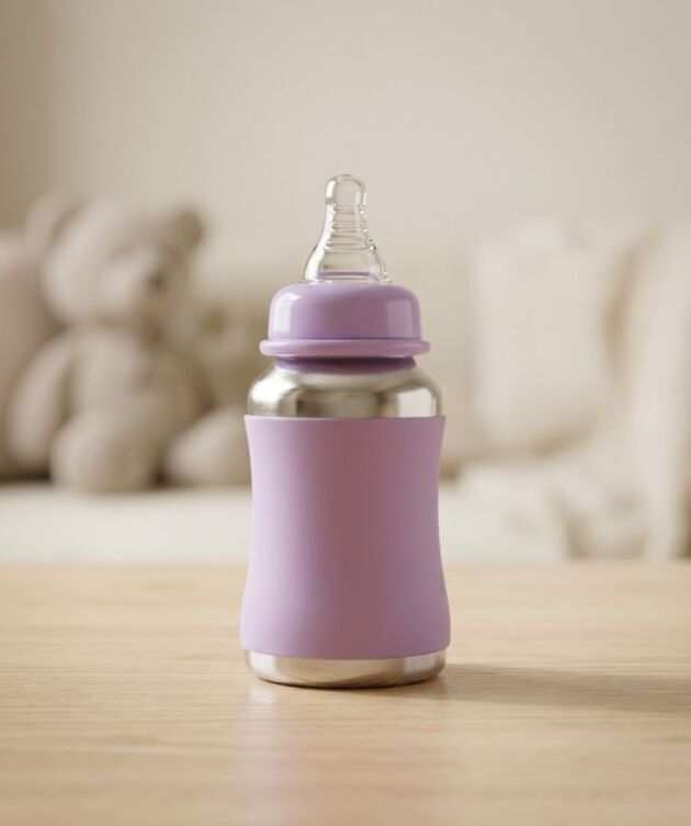 Voik Vega Joy Stainless Steel Baby Feeding Bottle 140ml | 304 Food-Grade Steel | BPA-Free | Leak Proof