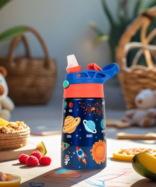 VOIK Kids Water Bottle 300ml | Steel | Sippy Hot & Cold | Leak Proof