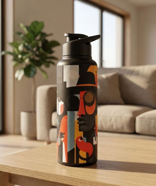 VOIK Aura Stainless Steel Water Bottle | 750ml | Historical Black UV Print