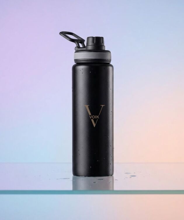 VOIK Sporty-1 Stainless Steel Water Bottle 1000ml with Sipper Cap Spout Lid & Handle