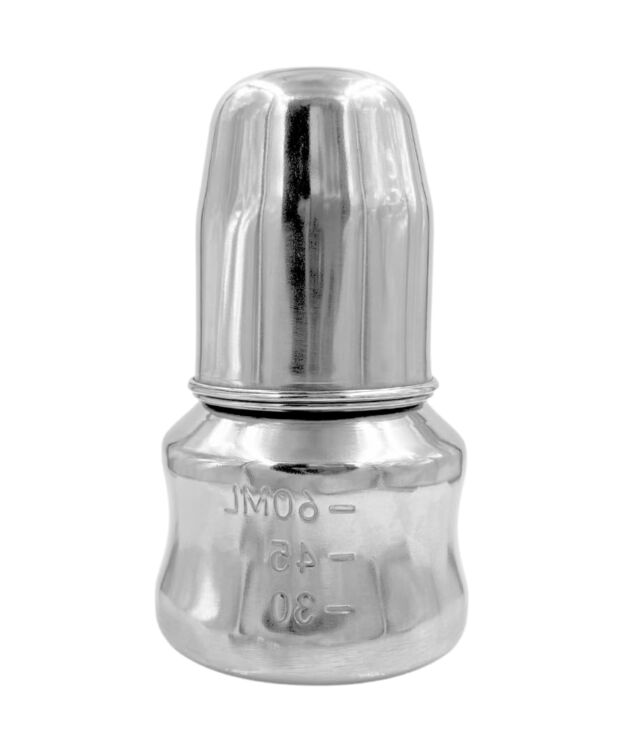 VOIK Stainless Steel Infant Baby Feeding Bottle | BPA Free | Anti-Colic | Plastic-Free | Neck Steel Feeding Bottle | 60ml